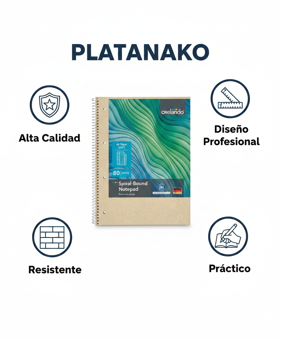 Cuaderno Espiral Crelando A4 80 Hojas Rayado