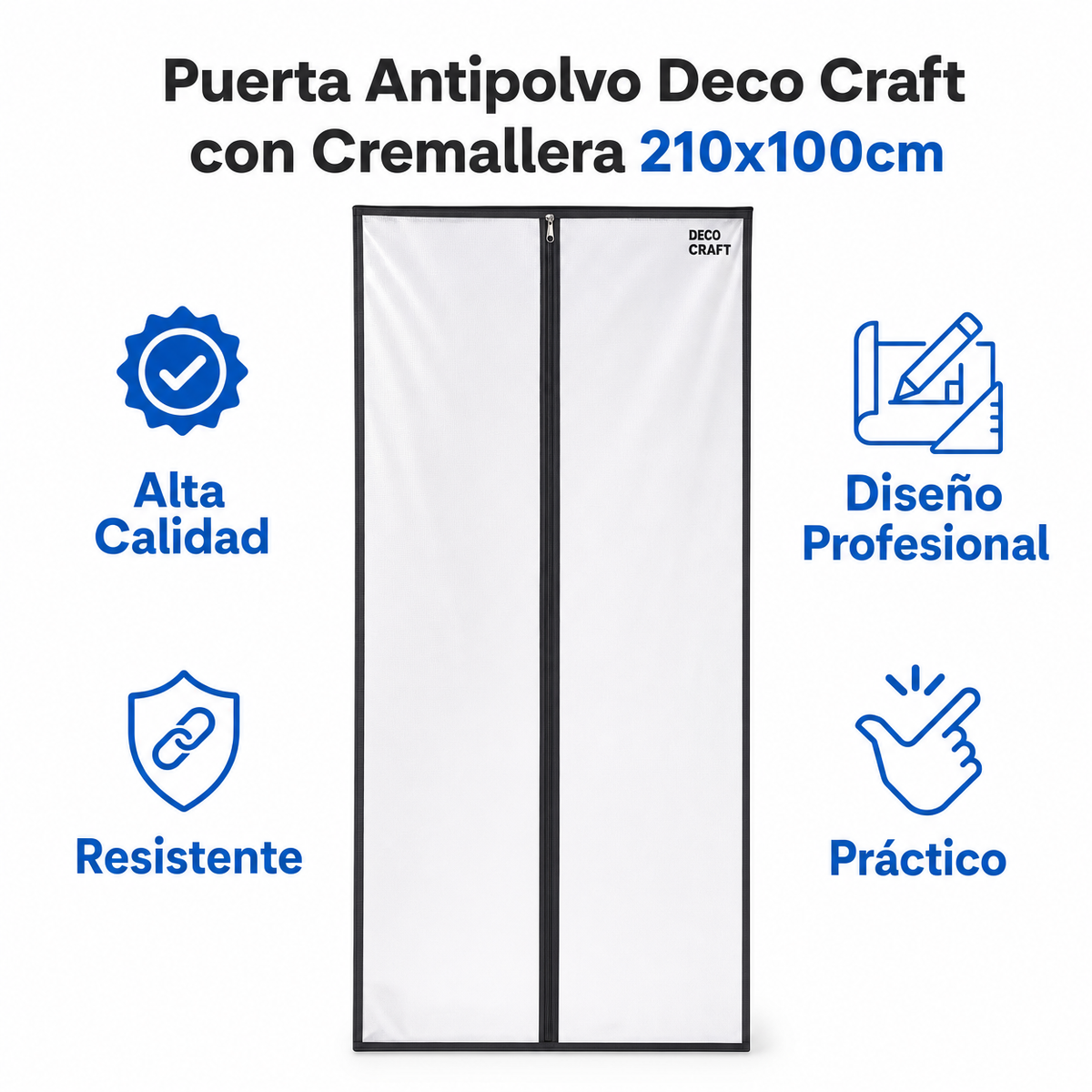 Puerta Antipolvo Deco Craft con Cremallera 210x100cm