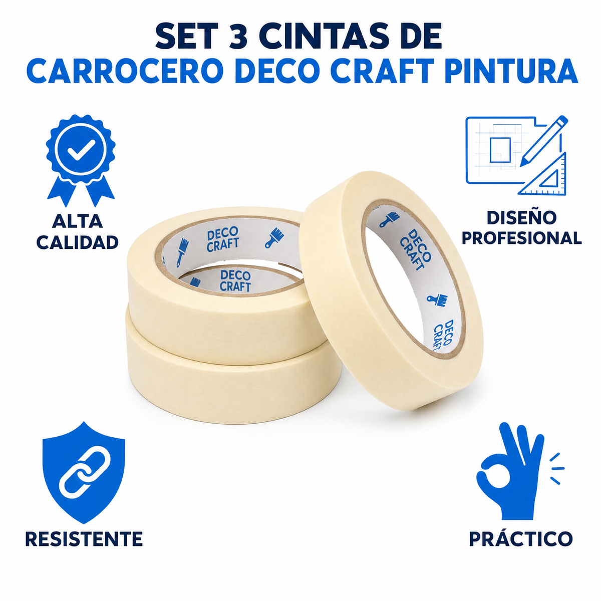 Set 3 Cintas de Carrocero Deco Craft Pintura