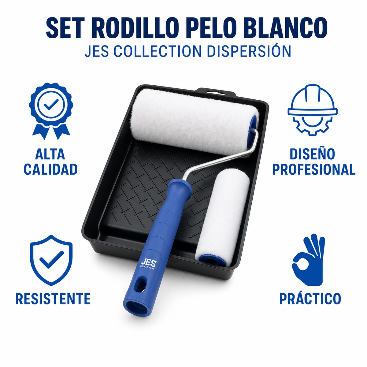 Set Rodillo Pelo Blanco JES Collection Dispersión