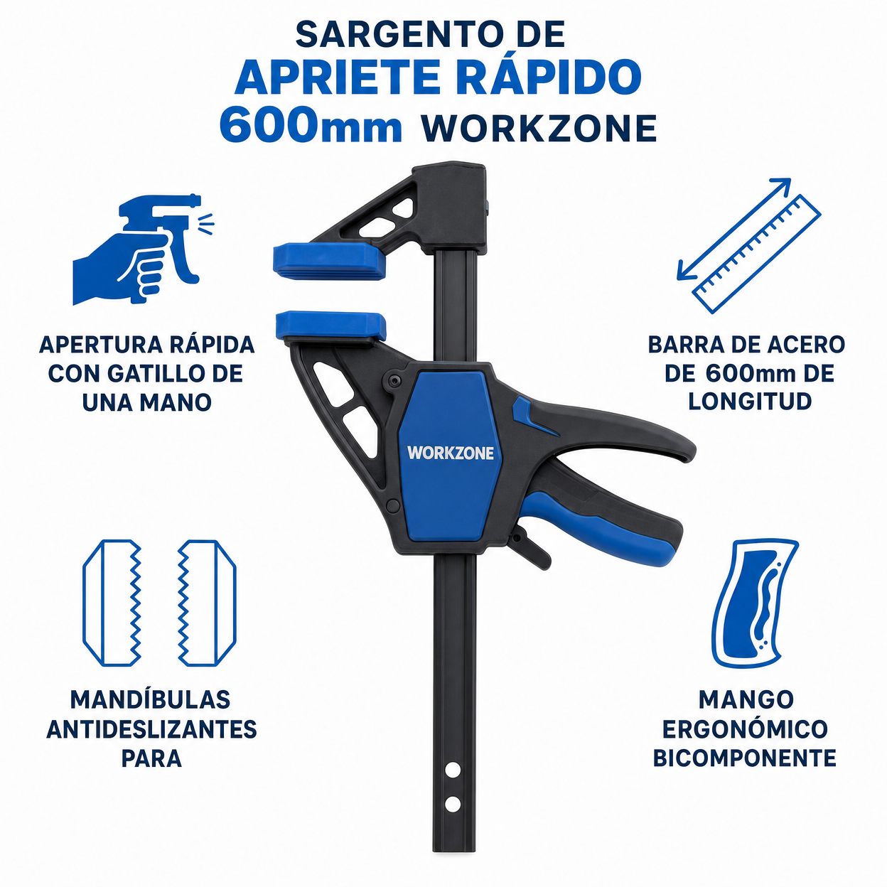 Sargento de Apriete Rápido 600mm Workzone