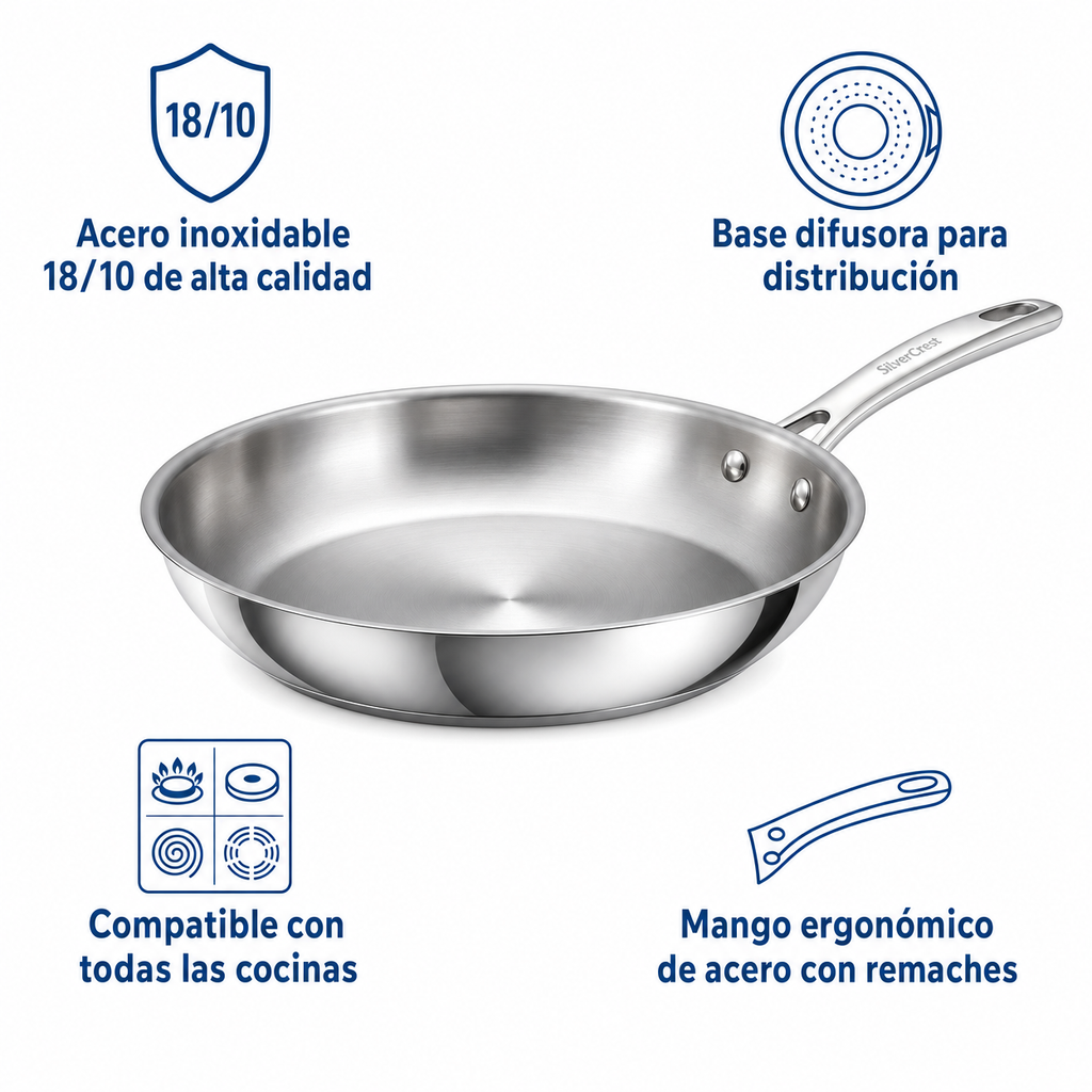 Sartén Acero Inoxidable SilverCrest