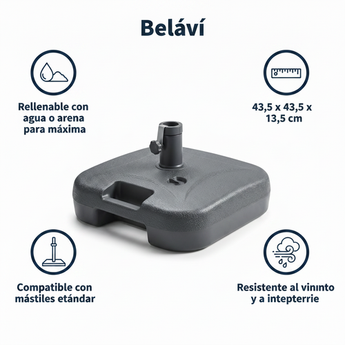 Base para Sombrilla Belavi 43,5x43,5cm