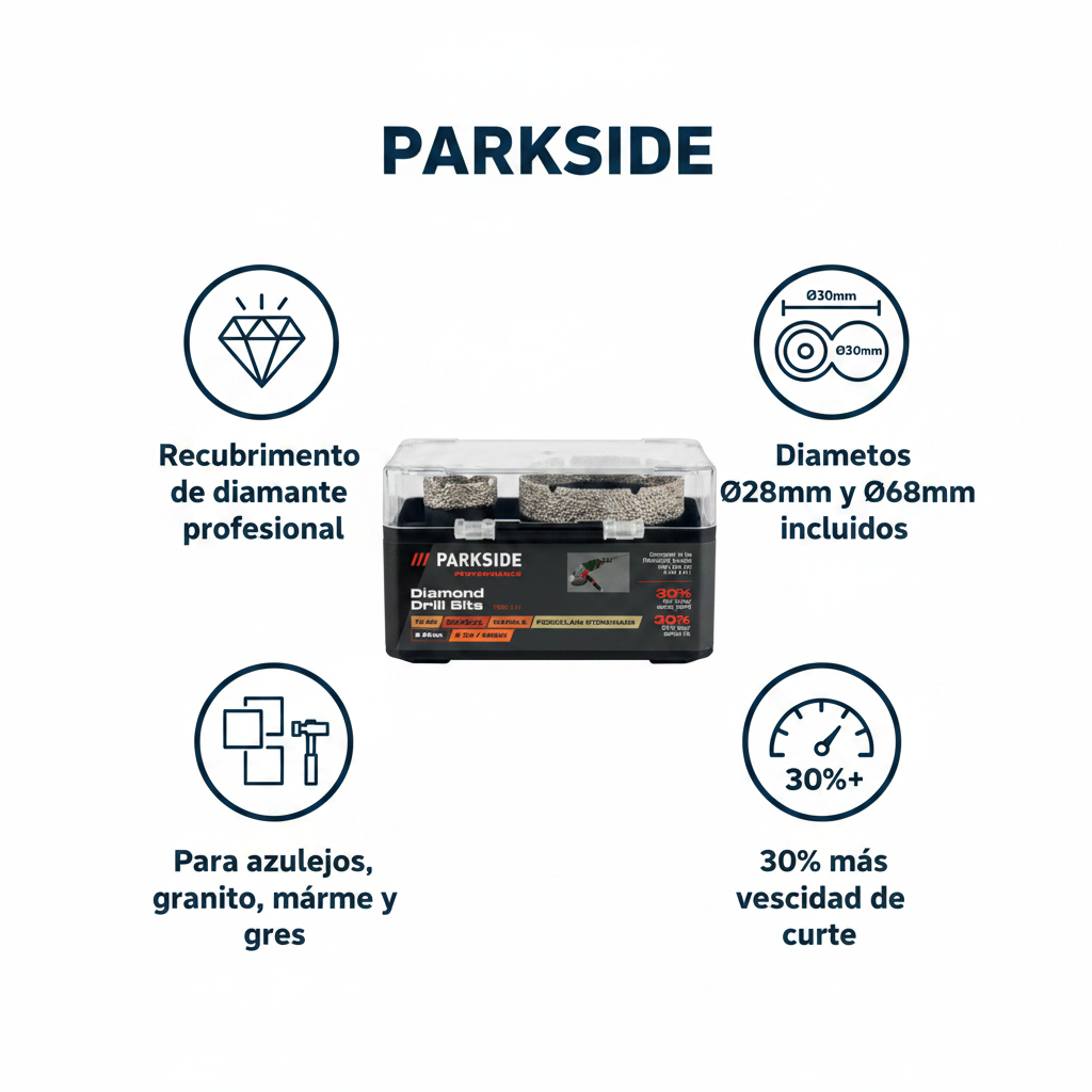 Brocas de Diamante Parkside Performance 2 uds