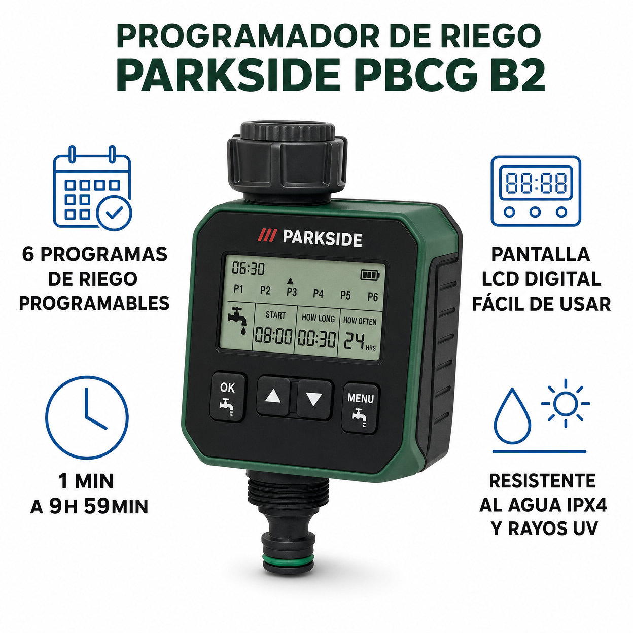 Programador de Riego Parkside PBCG B2