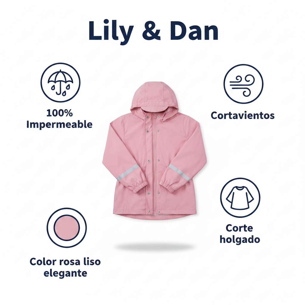 Chubasquero Infantil Rosa Lily & Dan