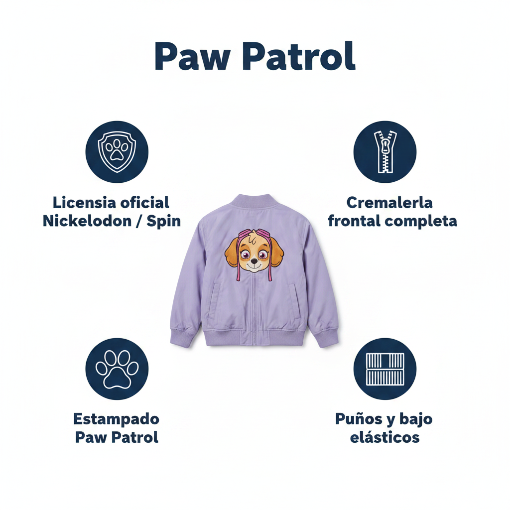 Chaqueta Bomber Paw Patrol Lila