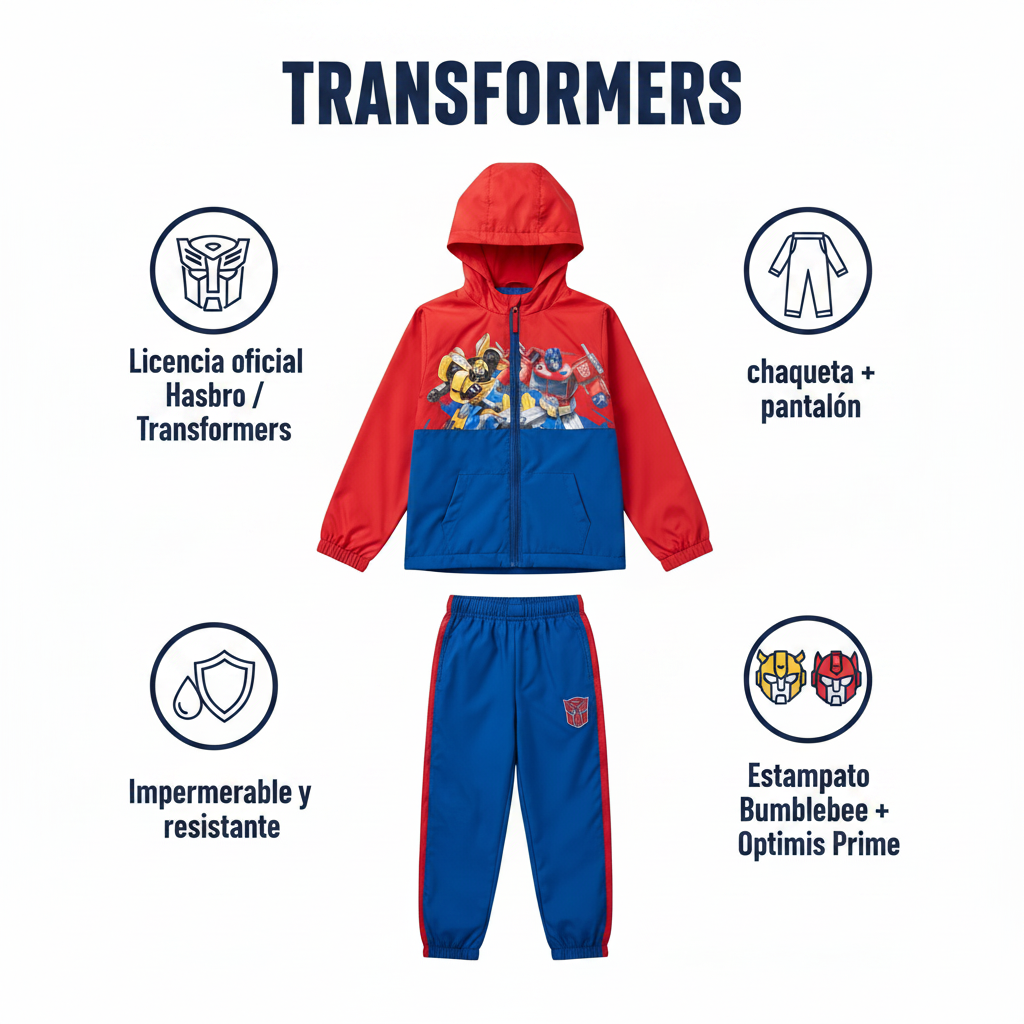 Conjunto Impermeable Transformers Infantil