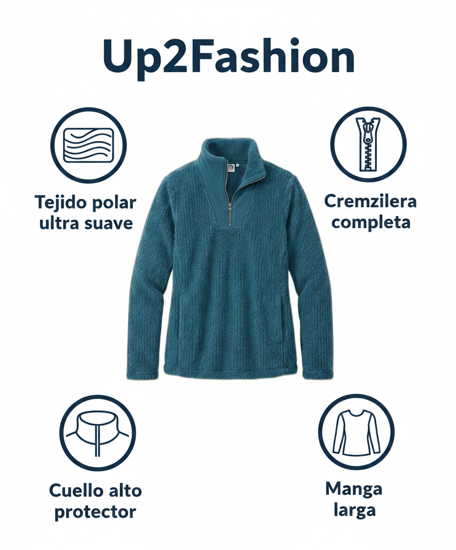 Jersey Polar Mujer Up2Fashion — Azul Petróleo