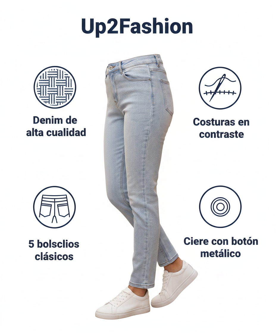 Jeans Mujer Up2Fashion — Azul Claro