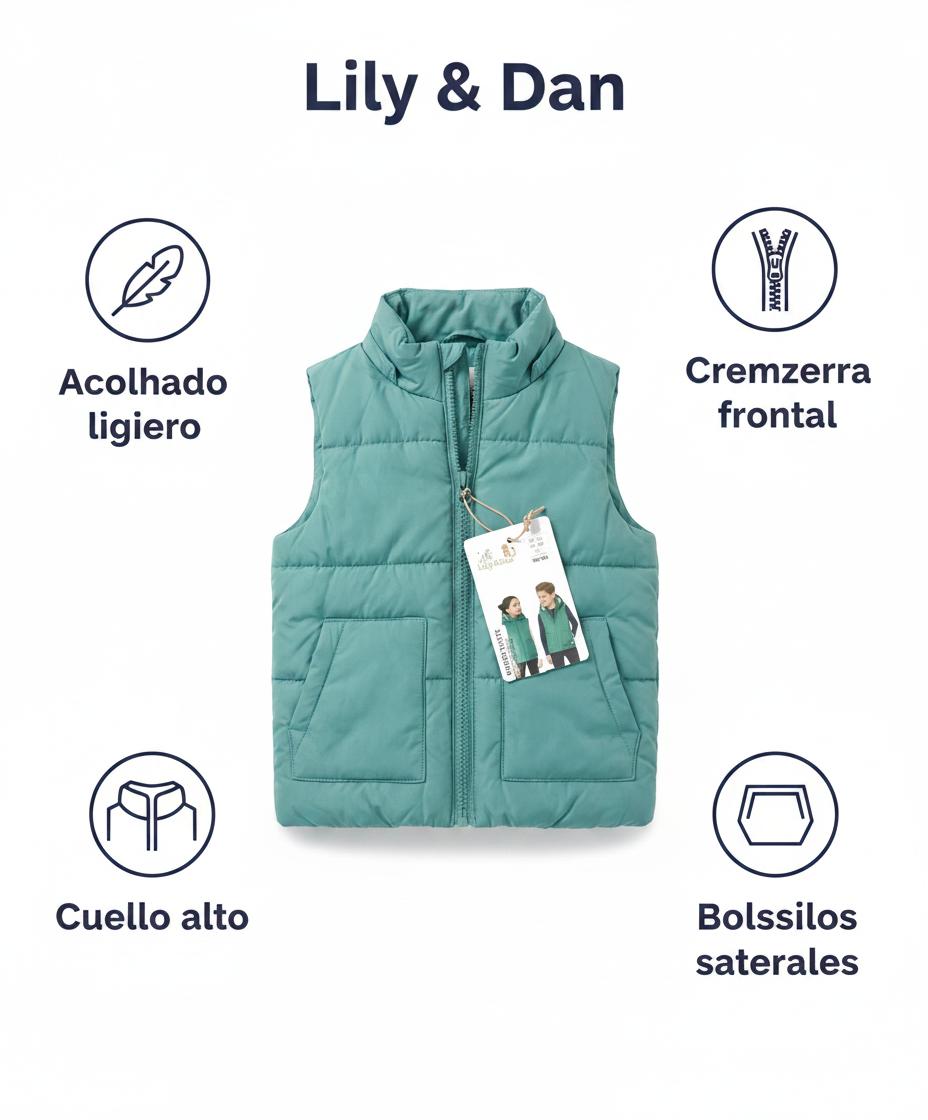 Chaleco Infantil Lily & Dan — Verde