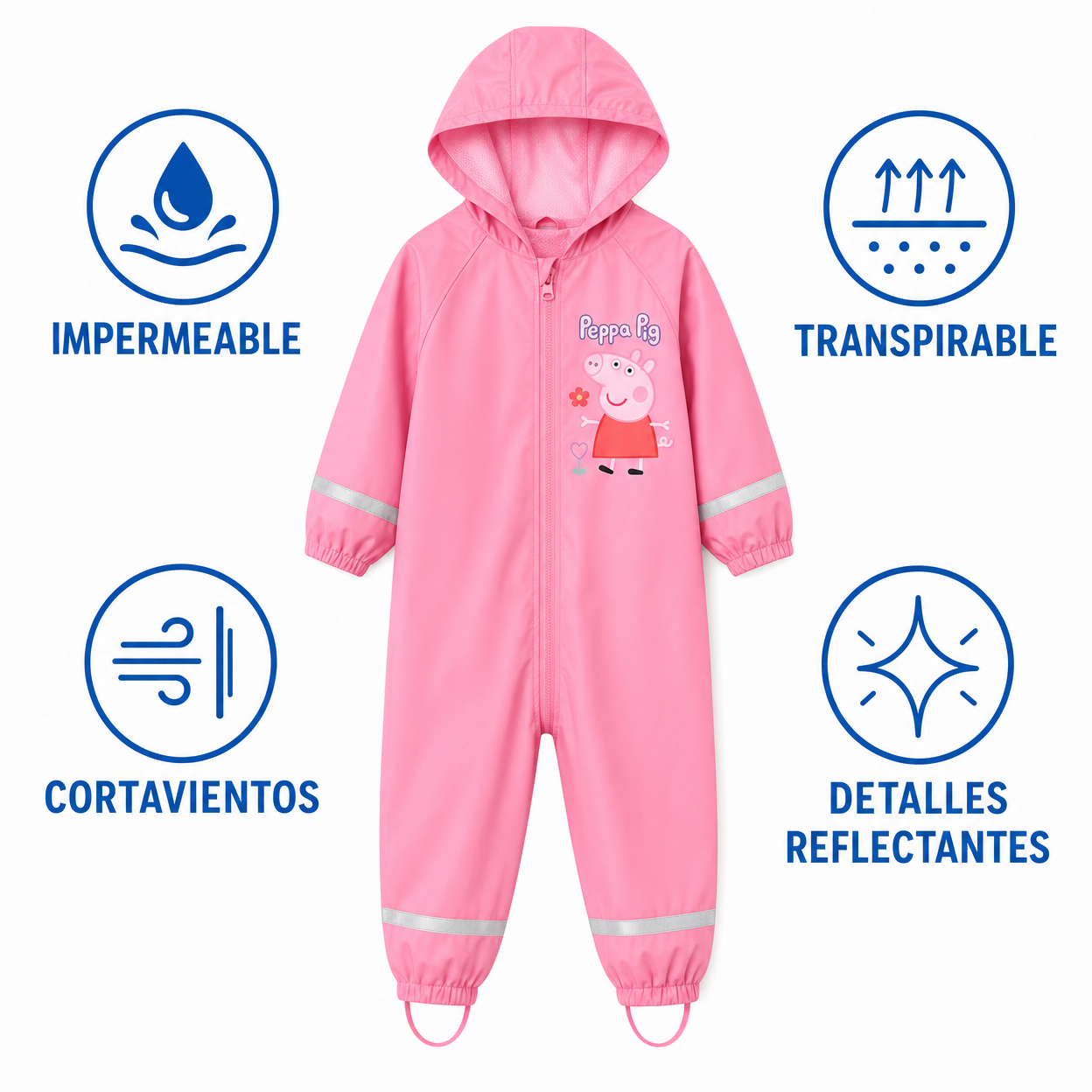 Mono Impermeable Peppa Pig — Rosa