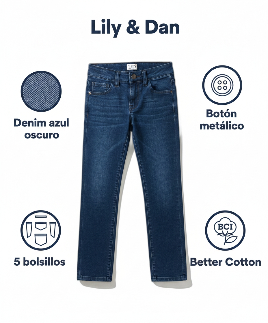 Jeans Infantil Lily & Dan — Azul Oscuro