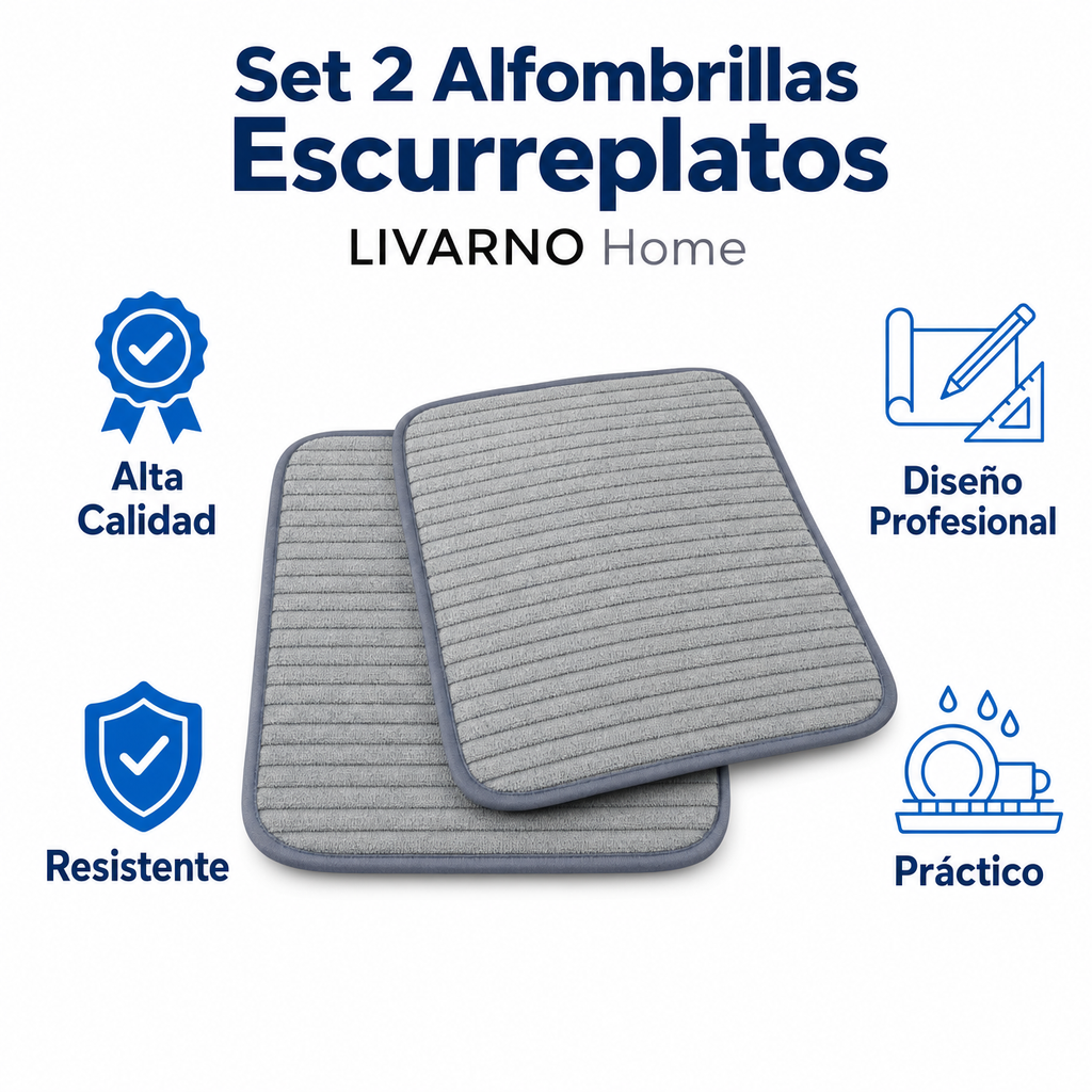 Set 2 Alfombrillas Escurreplatos LIVARNO Home