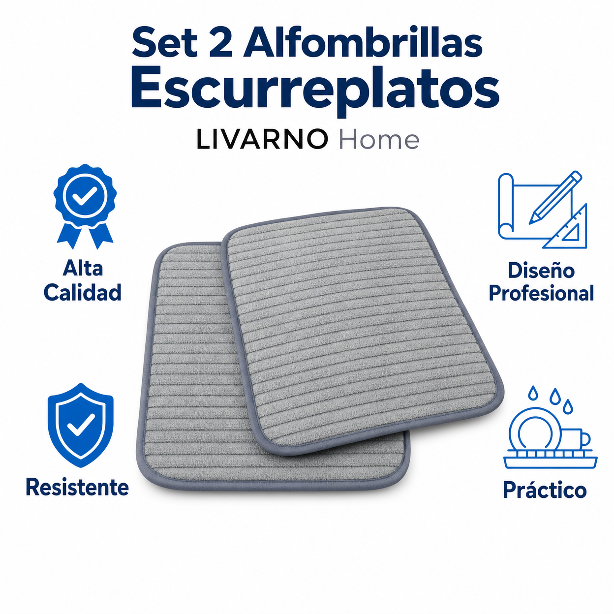 Set 2 Alfombrillas Escurreplatos LIVARNO Home