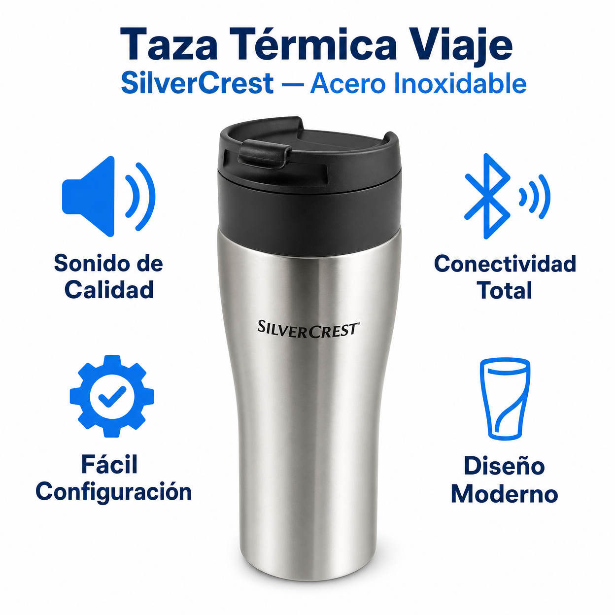 Taza Térmica Viaje SilverCrest — Acero Inoxidable
