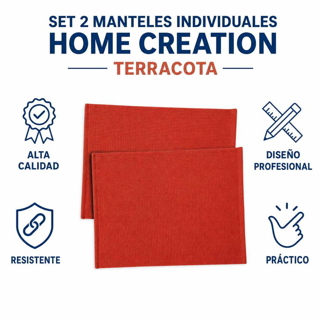 Set 2 Manteles Individuales HOME CREATION — Terracota