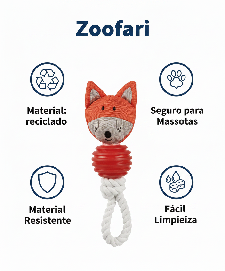 Juguete Perro Zorro con Cuerda Zoofari