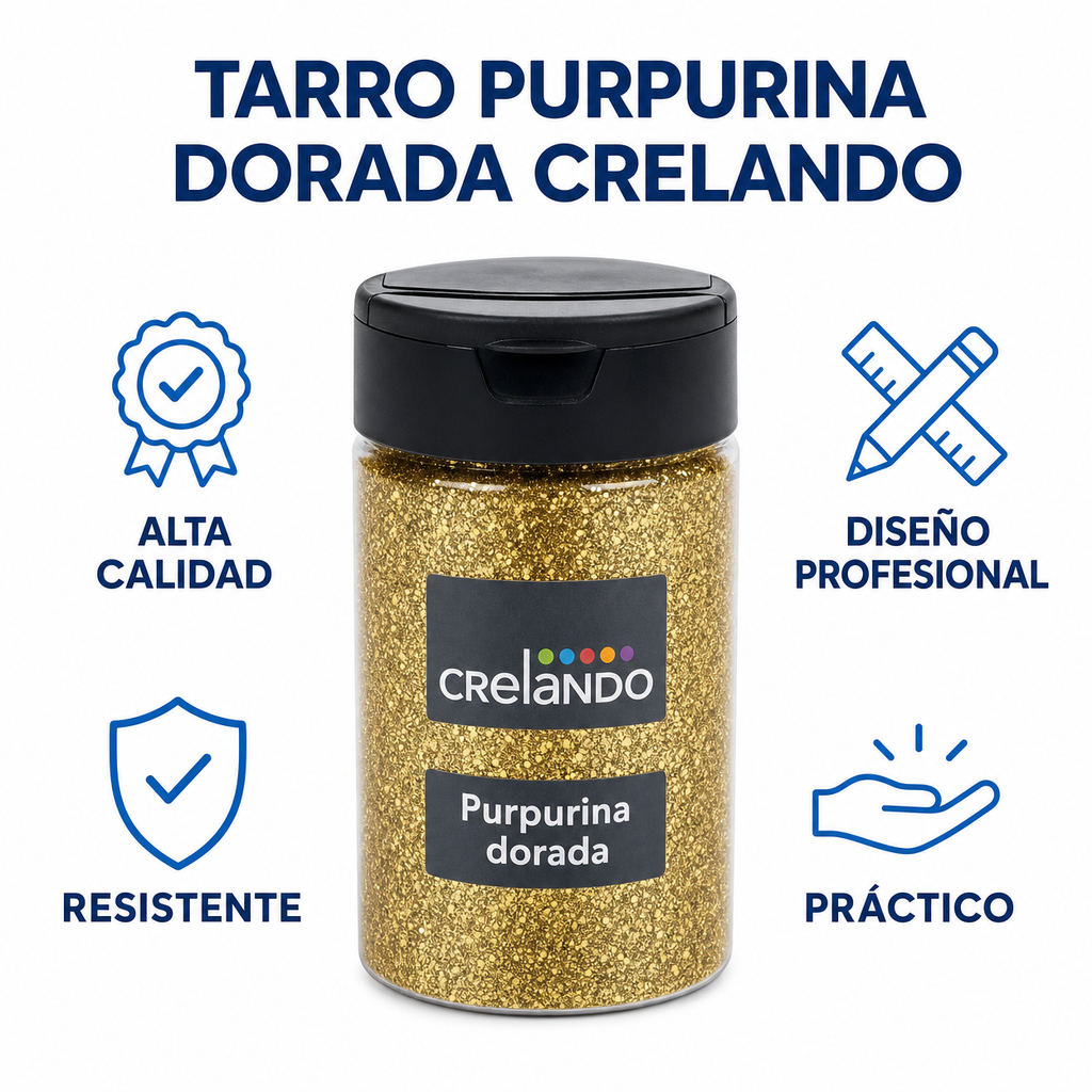 Tarro Purpurina Dorada Crelando