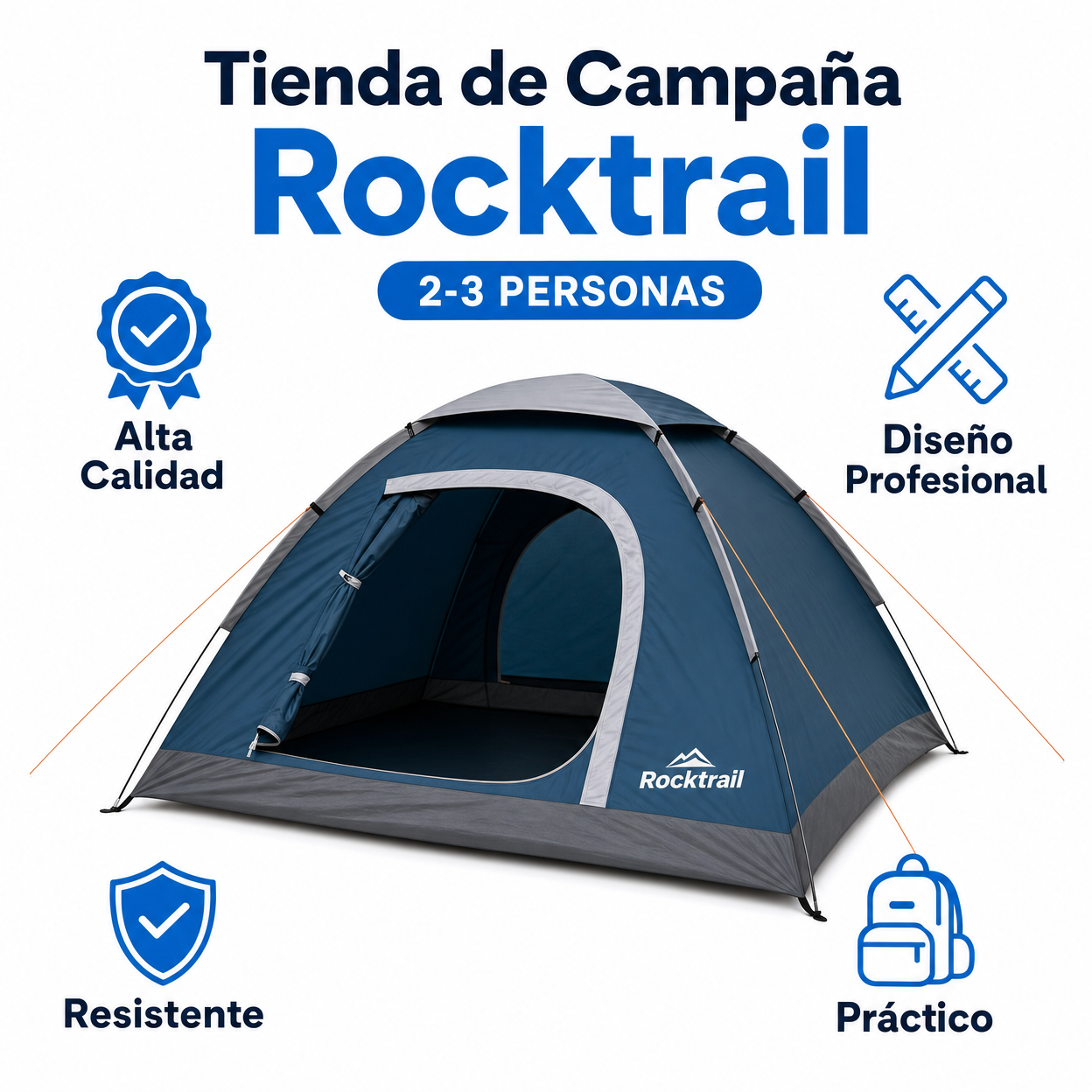 Tienda de Campaña Rocktrail 2-3 Personas