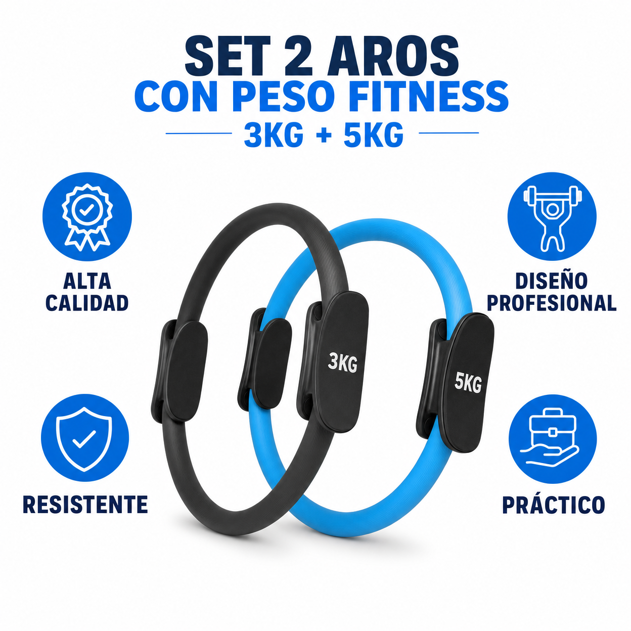Set 2 Aros con Peso Fitness 3kg + 5kg