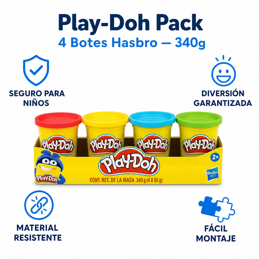 Play-Doh Pack 4 Botes Hasbro — 340g