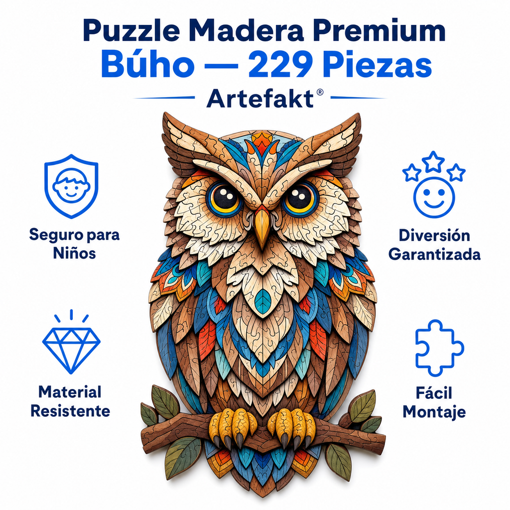 Puzzle Madera Premium Búho — 229 Piezas Artefakt