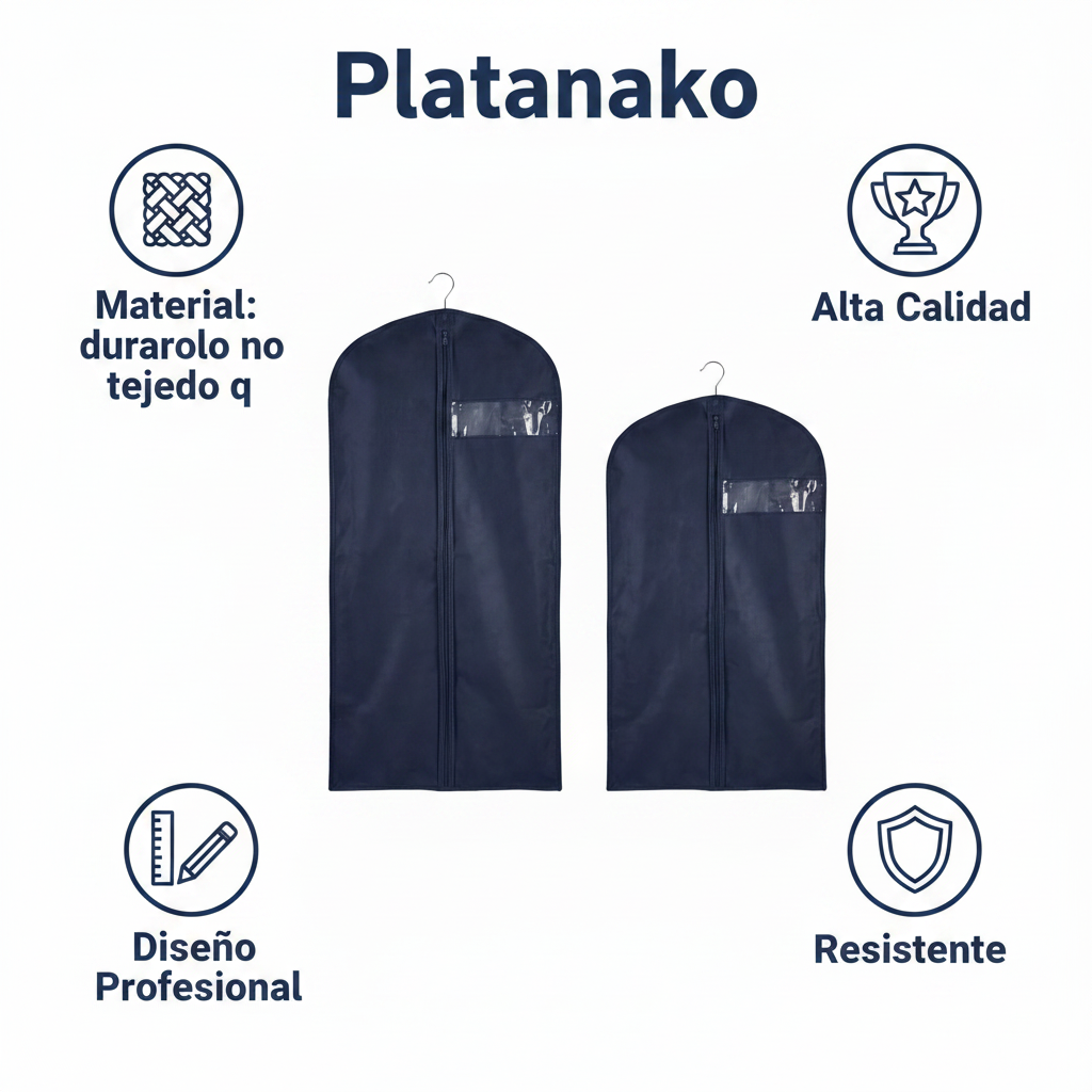 Fundas Portatrajes W5 — Set 2 Tamaños con Ventana y Cremallera