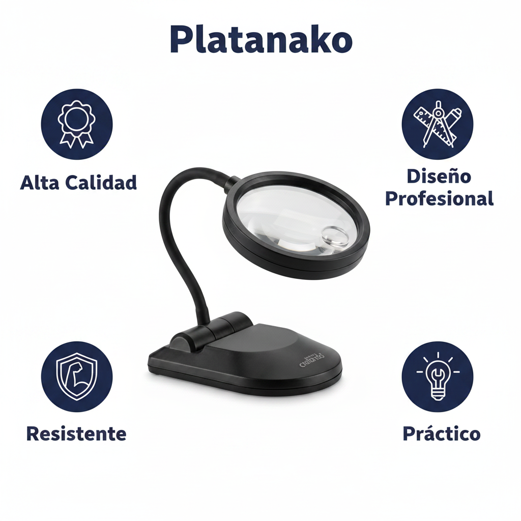 Lupa con Luz LED Crelando — Aumento 2x/8x Brazo Flexible