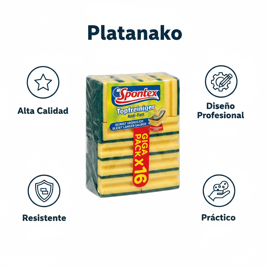 Estropajos Spontex Anti-Grasa — Giga Pack x16 Unidades