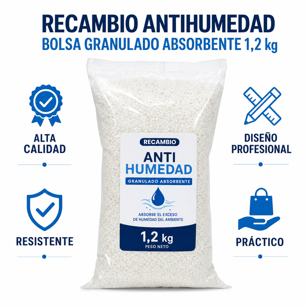 Recambio Antihumedad — Bolsa Granulado Absorbente 1,2 kg