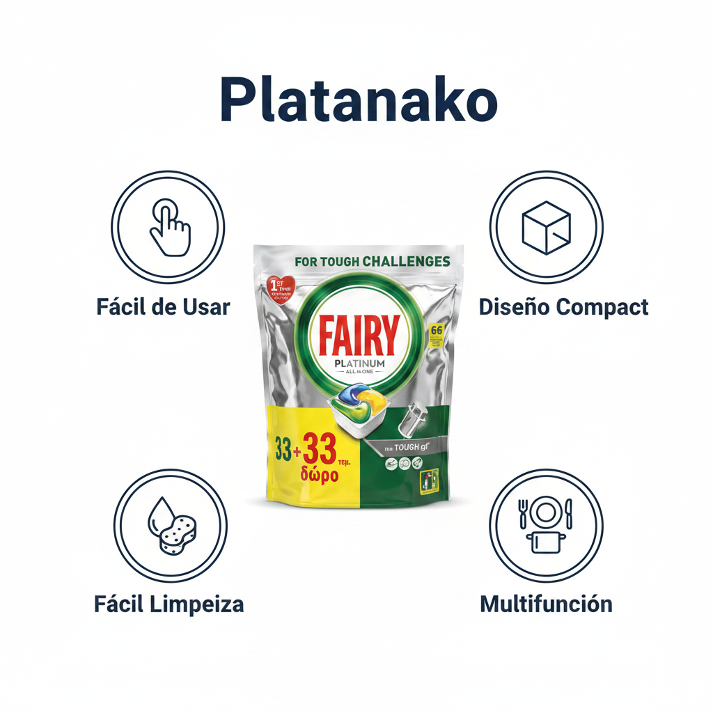 Cápsulas Lavavajillas Fairy Platinum All in One — 66 uds (33+33)