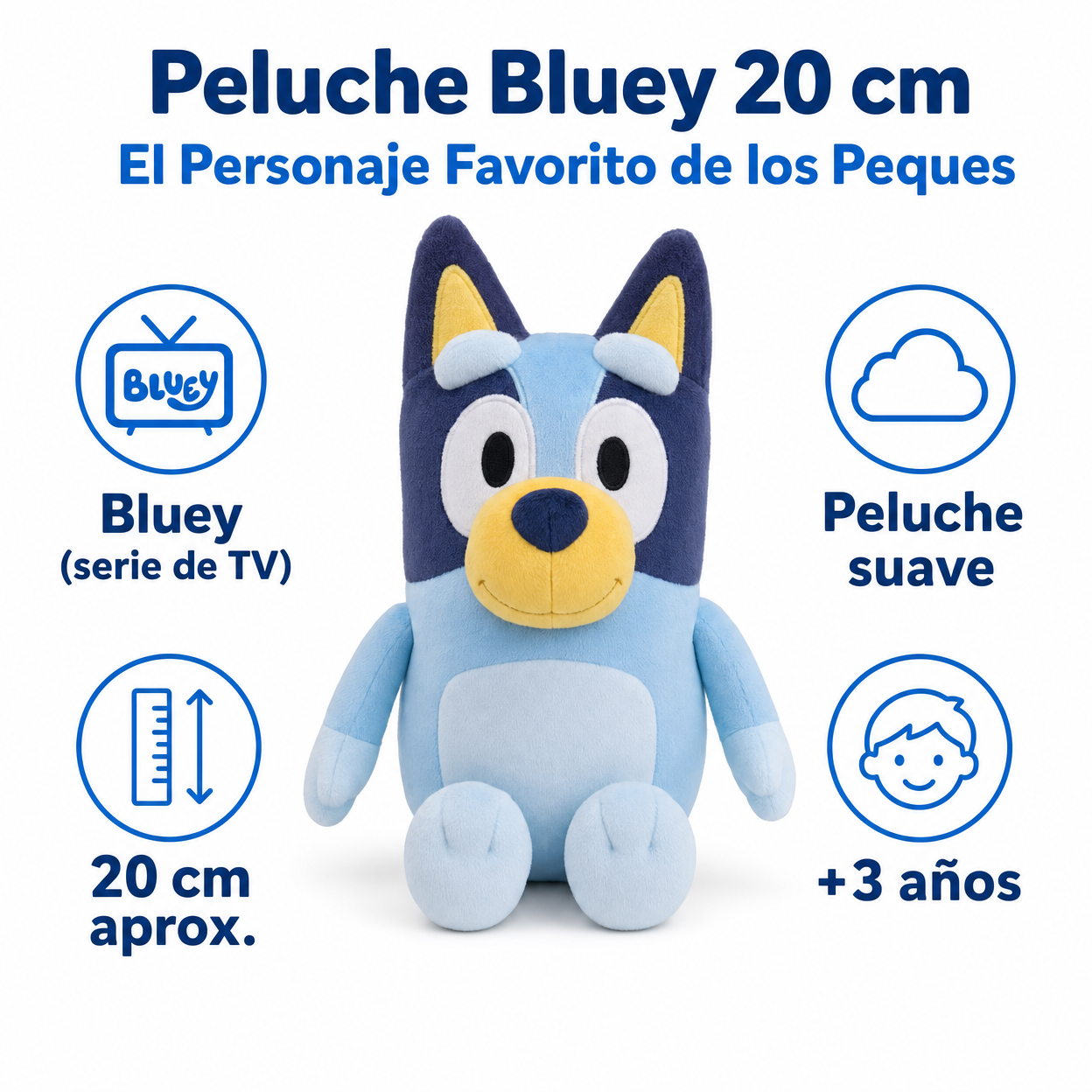 Peluche Bluey 20 cm — El Personaje Favorito de los Peques