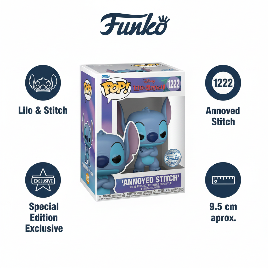 Funko Pop! Annoyed Stitch #1222 — Lilo & Stitch Special Edition (Sin Caja)