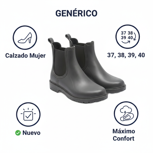 Botines Chelsea de Agua Mujer — Gris Mate Impermeables