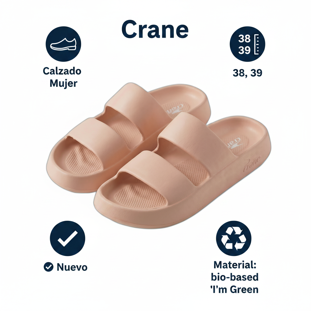 Chanclas Slides Sugar Cane EVA Crane Rosa/Nude — Ecológicas I'm Green