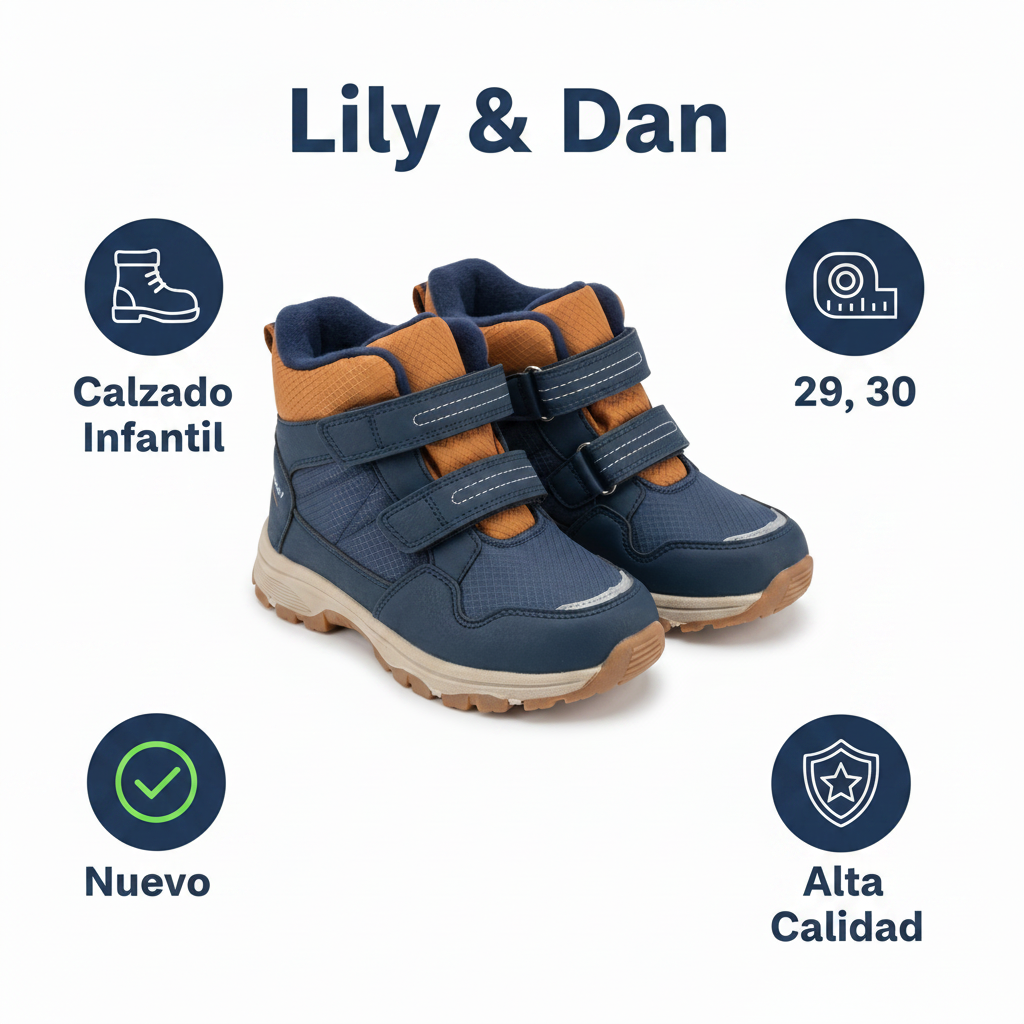 Botas Térmicas Lily & Dan Azul/Naranja — Kleinkinder Thermostiefel
