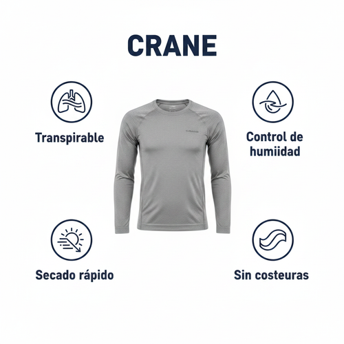 Camiseta Térmica de Esquí CRANE Seamless Gris