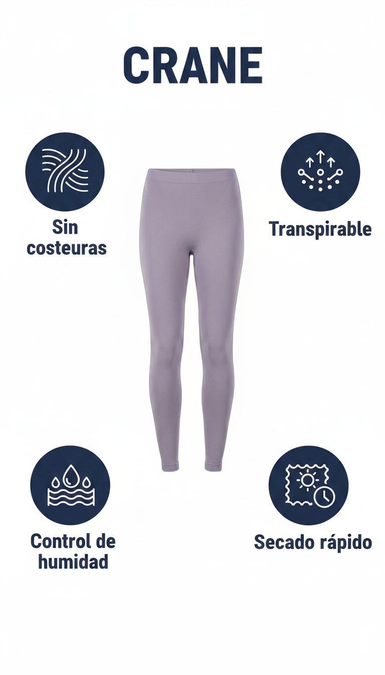 Crane Mallas Térmicas Seamless Morado Claro