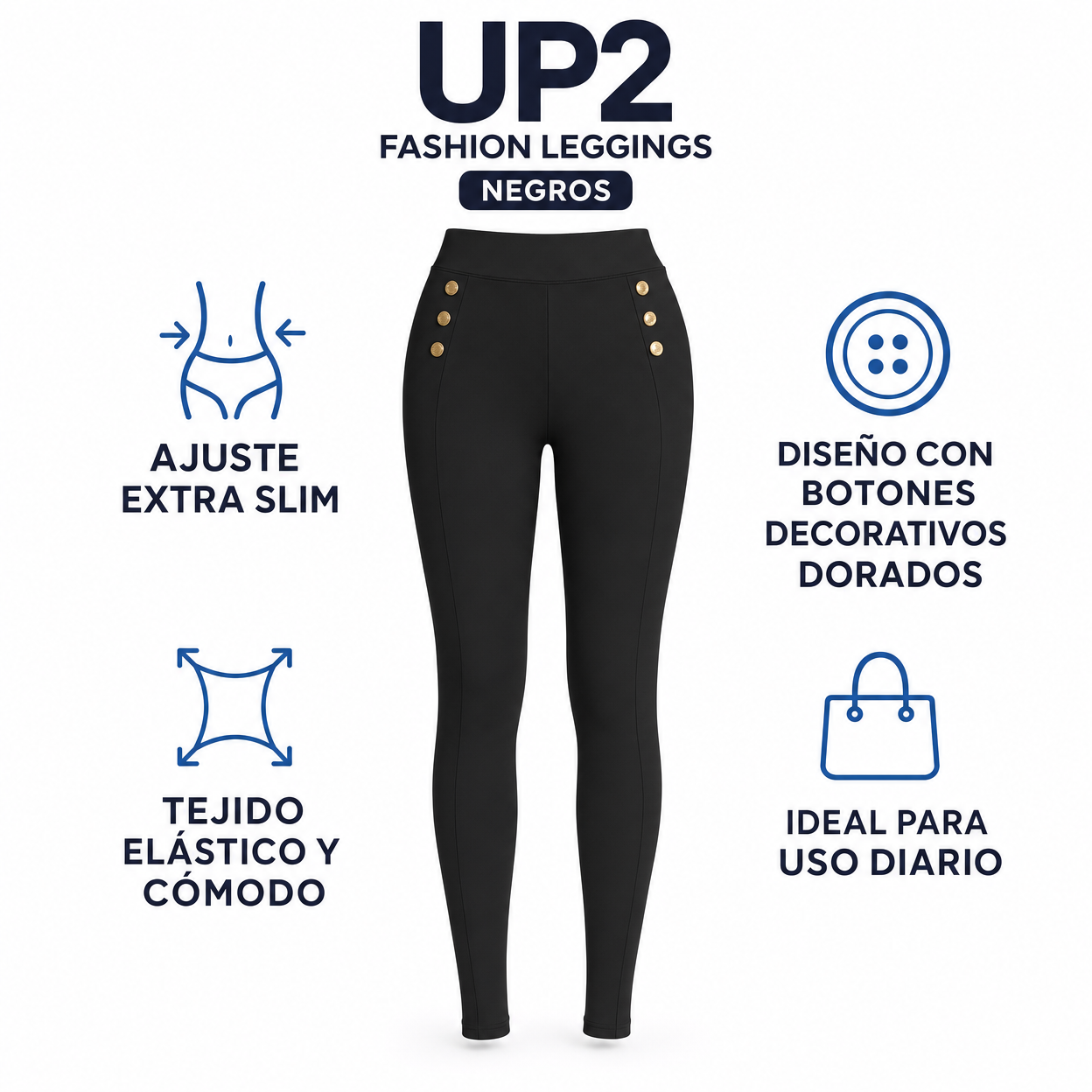 UP2 Fashion Leggings negros