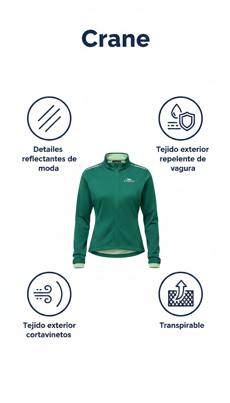 Chaqueta de ciclismo de invierno Crane verde