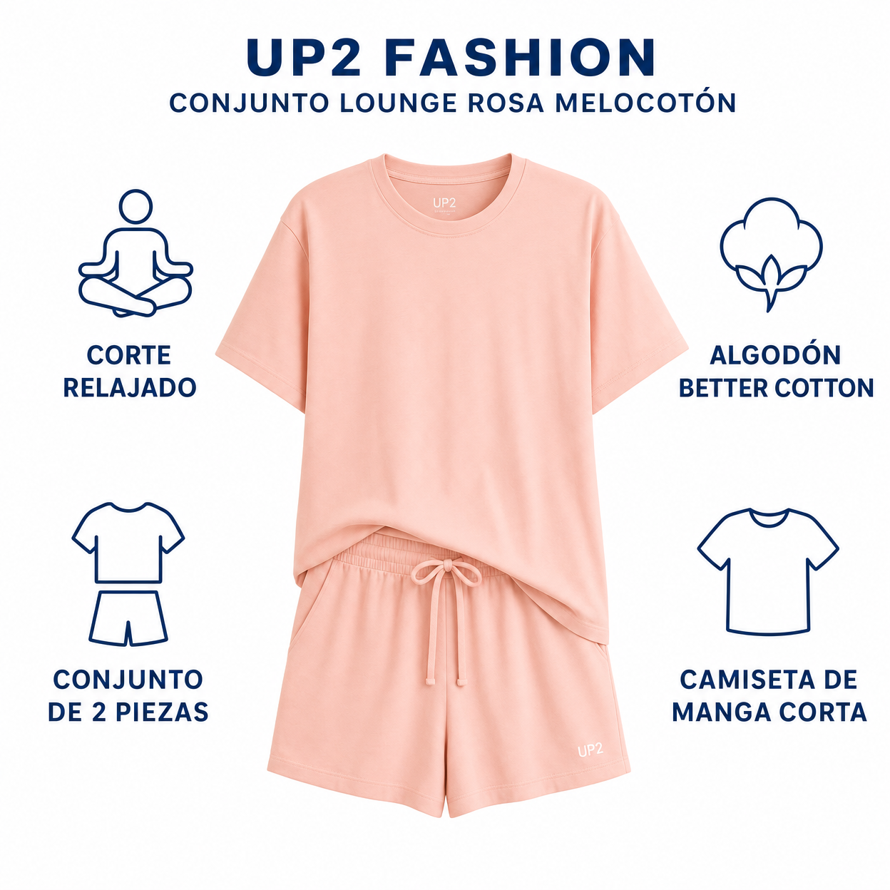 UP2 Fashion Conjunto Lounge Rosa Melocotón