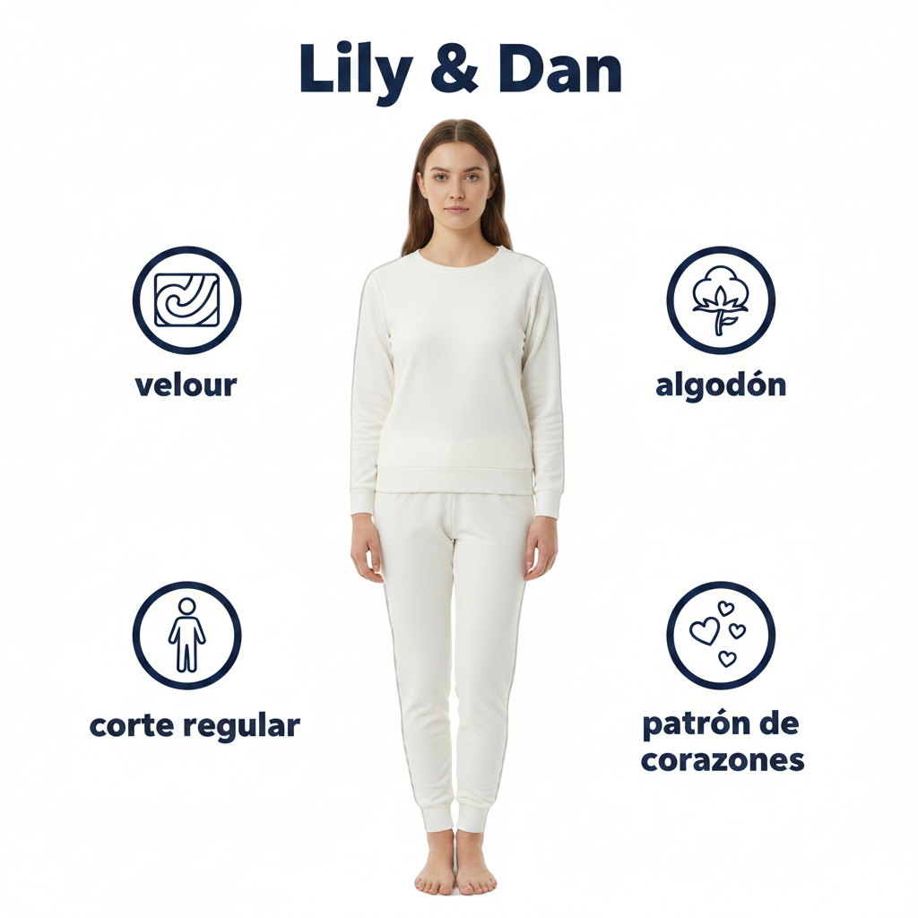 Lily & Dan pijama de bebé de velour blanco