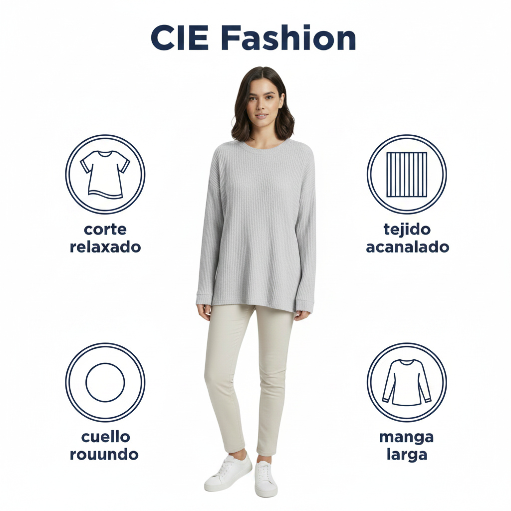 CIE Fashion Sudadera Relaxed Fit gris