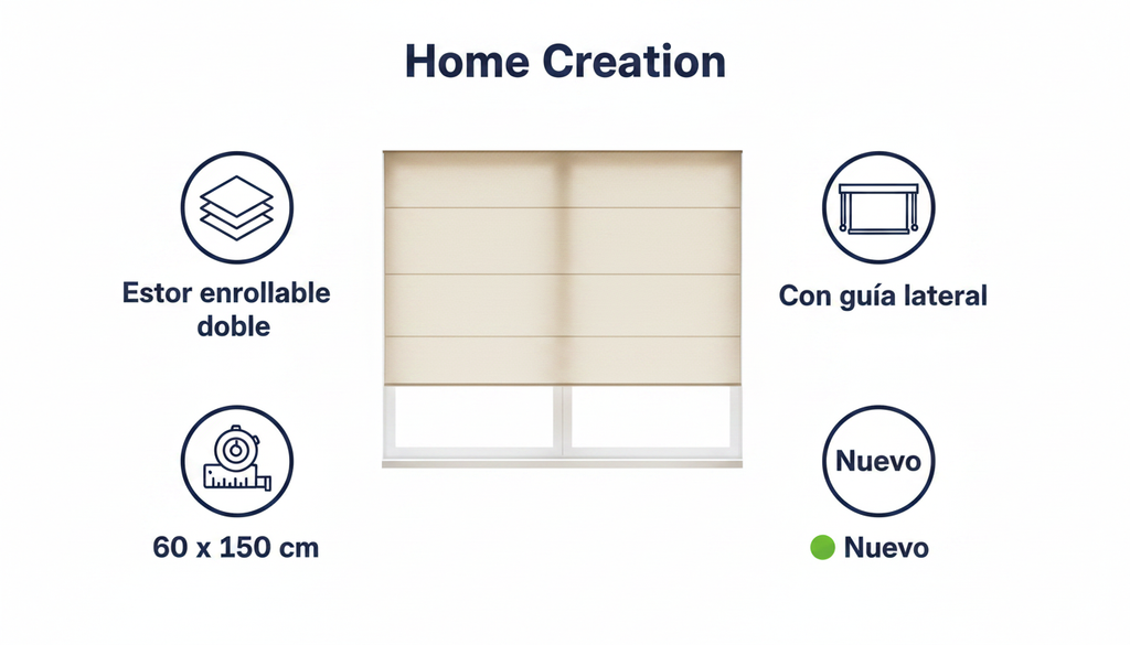 Estor Enrollable Doble Beige 100x150cm | Home Creation