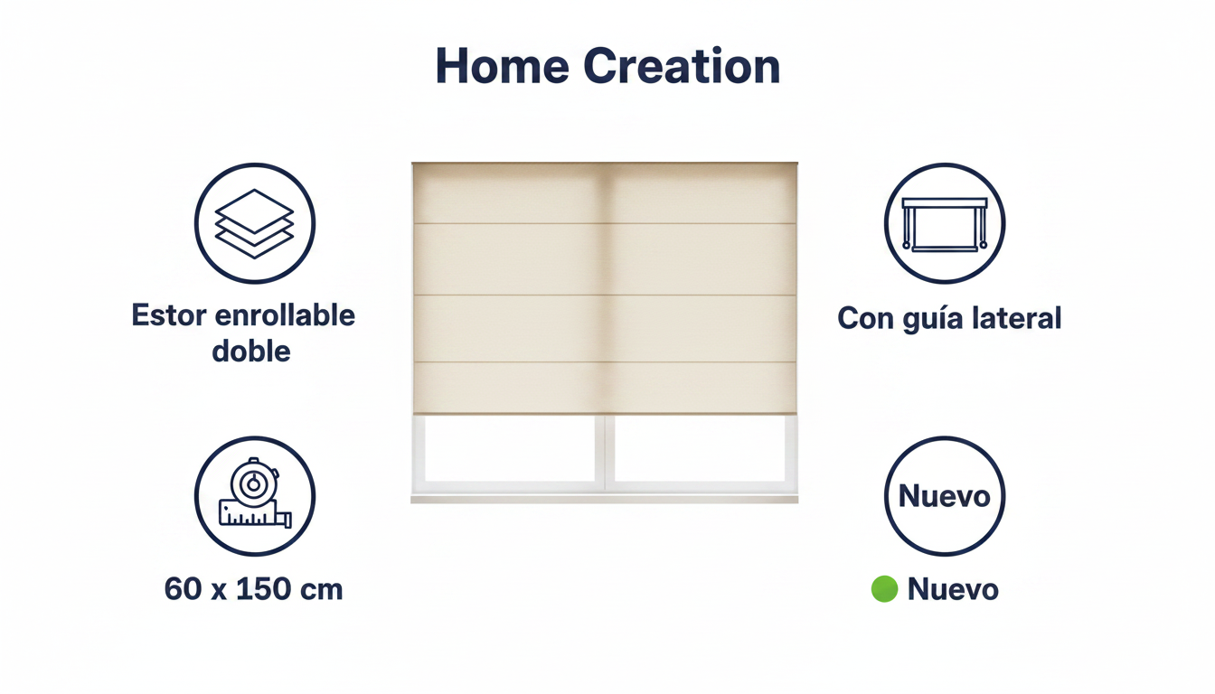 Estor Enrollable Doble Beige 100x150cm | Home Creation
