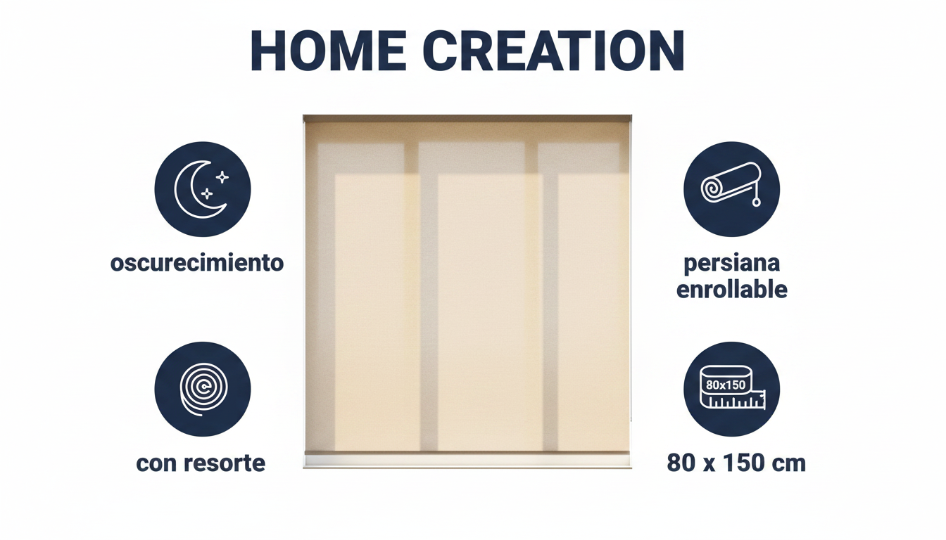Estor Enrollable Oscurante Beige 80x150cm | Home Creation