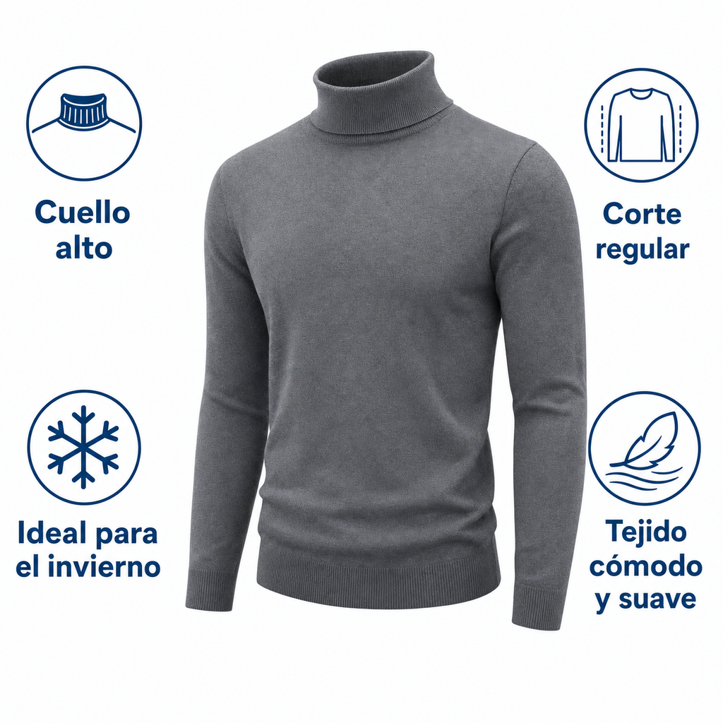 UP Fashion Men Jersey de Cuello Alto Talla M 48/50 Gris