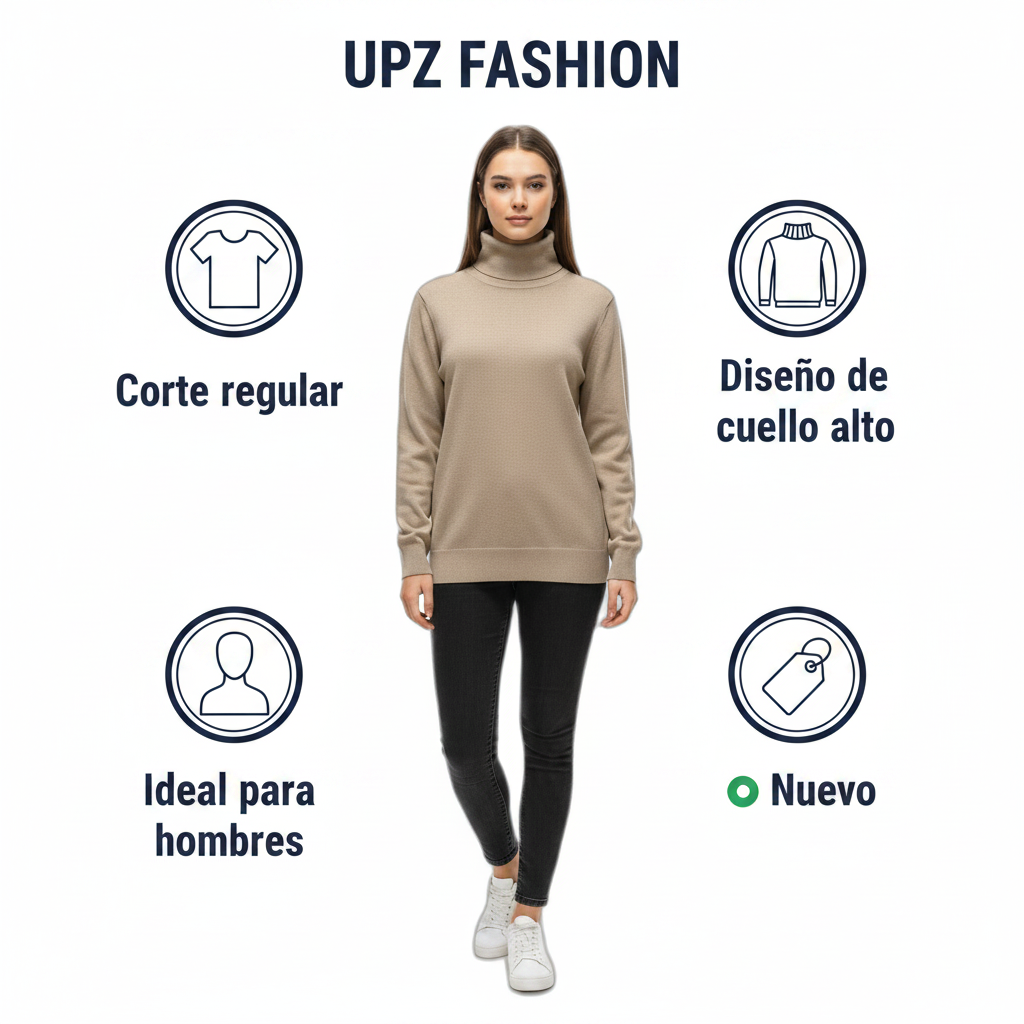 Jersey Cuello Alto UPZ FASHION XL 56/58 Beige