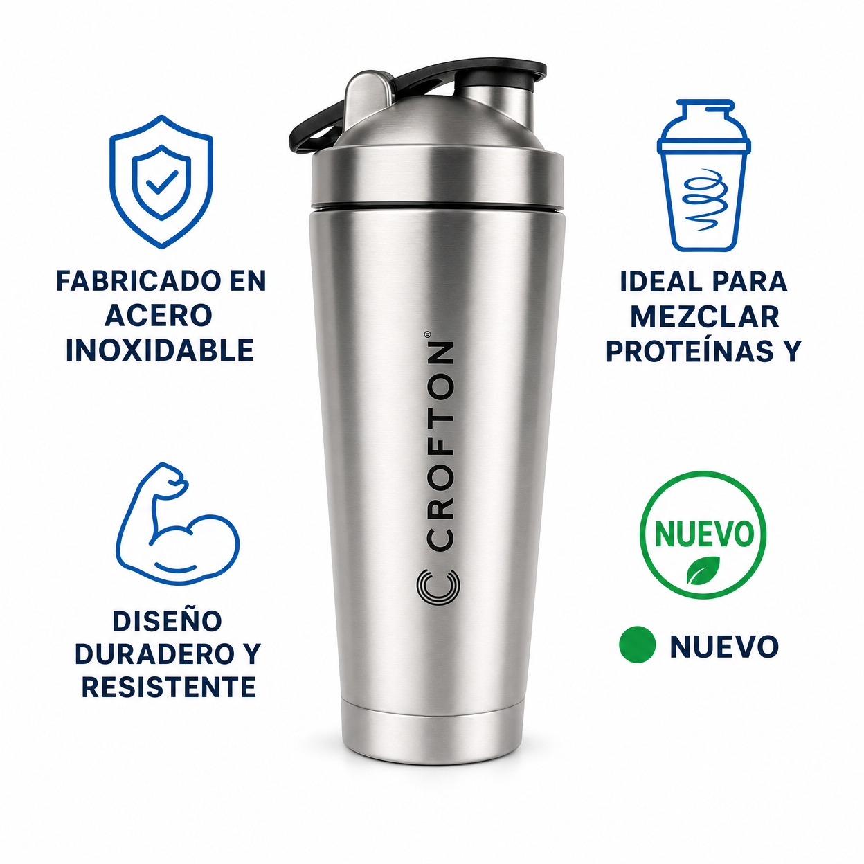 Shaker de Proteínas de Acero Inoxidable | Crofton